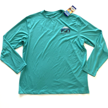 Hang Ten Men Long Sleeve Sun Tee Quick Dry UPF 50+ Green L - £10.35 GBP