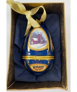 Mr Christmas Hinged Musical Egg Ornament Valerie Parr Hill Christmas Church - $29.65
