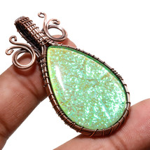 Australian Triplet Opal Gemstone Copper Wire Wrap Pendant Jewelry 2.20&quot; SA 1100 - £5.18 GBP