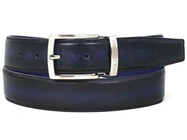 Paul Parkman Mens Belt Leather Dual Tone Navy Blue Hand-Painted B01-NVY-BLU - $149.99