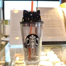 Starbucks &#39;&#39; Kitty Ears &#39;&#39; Xmas Fall Christmas Black Cat Tumbler Cup 16 oz - $1,163.94 MXN
