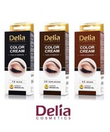 DELIA HENNA COLOUR CREAM EYEBROWS  15ml - Black , Brown , Dark brown - £3.53 GBP