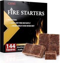 Fire Starter Mini Squares 144 Easy-Burning Fire Starters Waterproof Non-... - £11.04 GBP