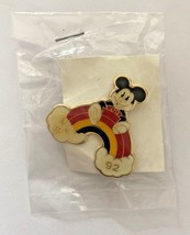 Vintage 1992 Disney Mickey Mouse Rainbow &amp; Clouds Pin NEW SKU PB77 - £13.58 GBP