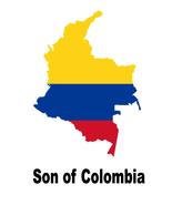 Son of Colombia Colombian Country Map Flag Poster Print High Quality Print - £5.41 GBP+