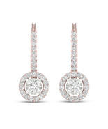 Authenticity Guarantee 
10K Rose Gold 1/2ct TDW Diamond Cluster Halo Dro... - $529.99