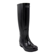 London Fog Thames Women&#39;s Waterproof Black Shinny Rain Boots Size 9 Roun... - $68.90 CAD