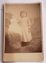 Antique Photo Adorable Girl W Doll Massachusetts? Harriet Nissker Weed Dissker - £36.73 GBP