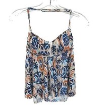 NWOT Womens Size 4 Garnet Hill Multicolor Ikat Print Pleat Front Tankini... - $24.49