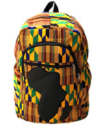 Kente African Print Backpack Book Rucksack Handmade Map of Africa Backpa... - $802.01 MXN