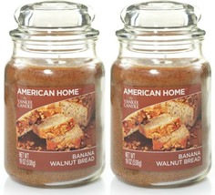 2 Yankee Candle American Home Banana Walnut Bread Large Jar-19 oz-Lot Two NEW - £31.61 GBP