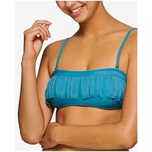 $20 Hula Honey Swimwear Teal Large Junior Fringe Bandeau Bikini Top Blue Large - £15.75 GBP