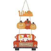Fall Decorations for Home Wood Pumpkin Hanging Sign with WELCOME  - £33.56 GBP