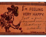 Stumbling Drunk Comic Feeling Very Happy 1907 Leather Postcard P21 - $7.97