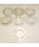 Lot Of 7 Vintage Glass Canning Jar Lids  Jeannette, Atlas, Presto - £15.56 GBP