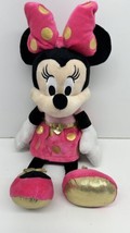 Disney Minnie Mouse Plush Toy Pink Dress Gold Bow And Polka Dots 15” - €9,53 EUR