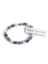 Disney Share Your Adventure Blue White Snowflake Mini Stretch Beaded Bracelet - $9.10