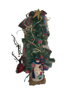 Handmade 26&quot; Lighted Tabletop Holiday Christmas Tree Wood Birdhouse Orna... - $93.14