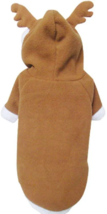 NEW Dog Reindeer Hoodie Costume Fleece Coat L 12.5 inches long 3D antler... - £7.82 GBP