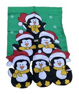 Christmas Penguins Yard Porch Flag Winter Wall Hanging Decor Approximate... - £7.49 GBP