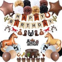 Western Cowboy Birthday Party Decorations Retro Horse Rodeo Cowboy Theme... - £29.03 GBP