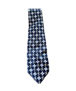 Marco Polo Italian Style Men’s Navy Blue Abstract Geometric Silk Necktie - $13.54 CAD