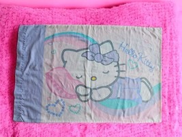Vintage 2004 Sanrio Hello Kitty Pillowcase Hearts Pjs Pink Purple Standa... - $33.94