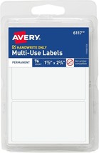 Avery Multi-Use Permanent Labels, 1.5&quot; x 2.75&quot;, White, Non-Printable, 76... - €5,14 EUR