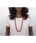Berry Red Silk Wrapped Bead Necklace - $538.09 MXN