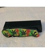 RASTA MARIJUANA LEAVES LEAF WEED CANNABIS SPRING ASSISTED KNIFE WITH BELT CLIP - £10.91 GBP