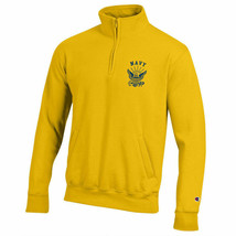Champion Men&#39;s US Navy Powerblend Fleece 1/4 Zip Pullover Yellow XXL NWT - £50.35 GBP