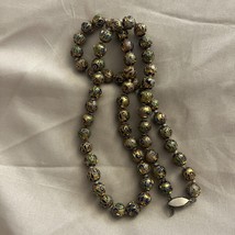 Vintage Chinese Gold Plated Cloisonné Enamel Bead Necklace 21” - $54.76 CAD
