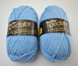 Bucilla Spectator "Easy Care" Sport Yarn-Orlon Acrylic - 2 Skeins Color Lt Blue - $9.45