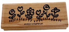 Stampin Up Rubber Stamp Flower Row Border Heart Spring Friendship Card Making - £2.34 GBP