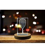LED Base included | Exquisite 3D Engraved Racquetball Racket Crystal Dec... - $25.99+