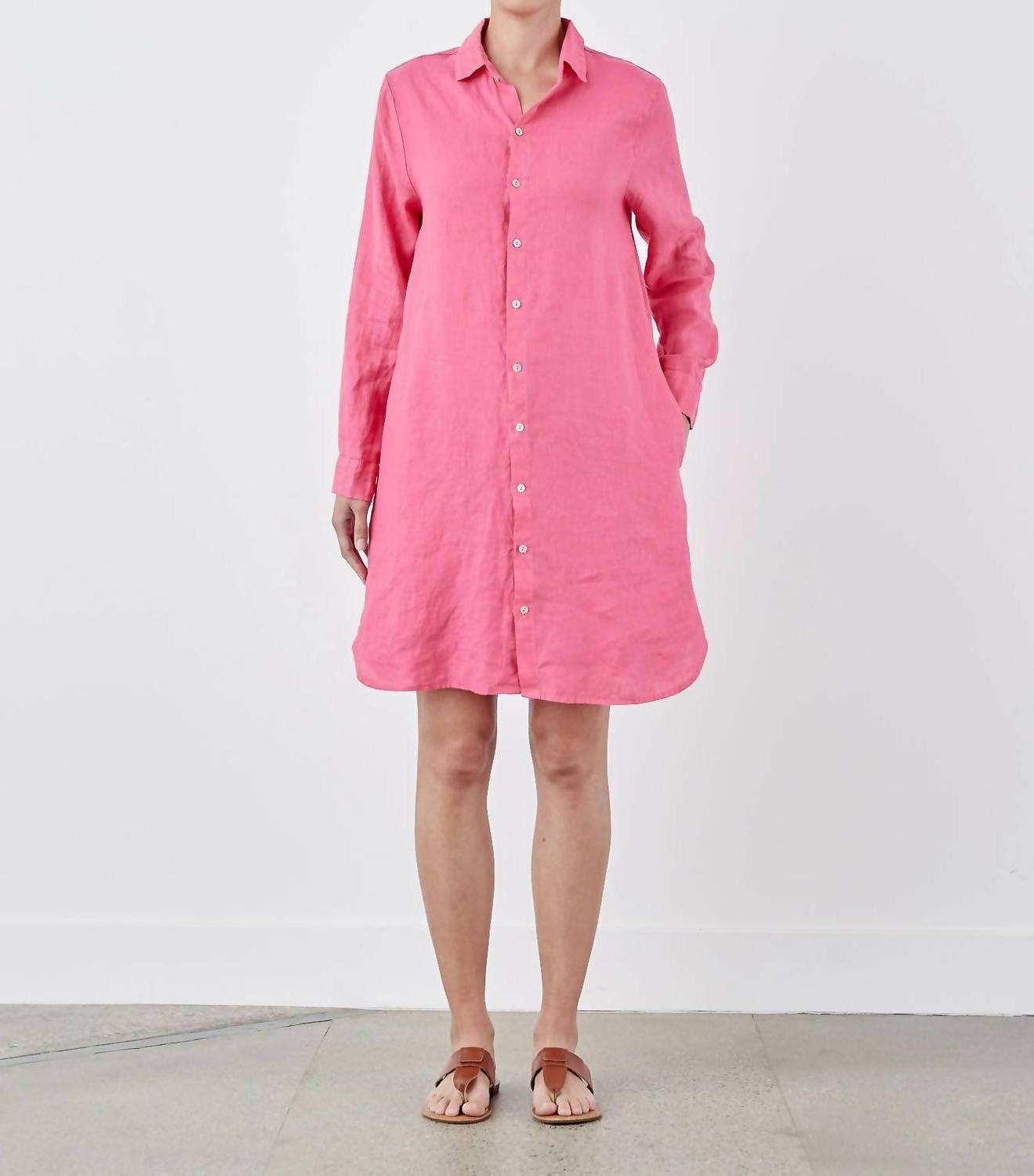 Cut Loose Hanky Linen Shirt Dress Watermelon - $88.00