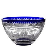 Waterford Crystal Cobalt Blue Bowl 11" Christmas Pine Cones Ireland #1055468 NEW - £805.33 GBP