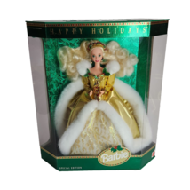Vintage 1994 Mattel Happy Holidays Barbie Doll In Box Christmas Blonde # 12155 - £36.61 GBP