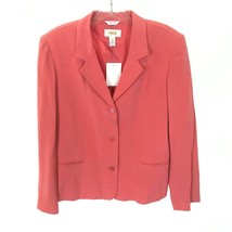 NWT Womens Petite Size 14 14P Talbots Rose Pink Pure Silk Three-Button Blazer - £31.42 GBP