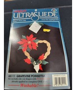 HOLIDAY ULTRA SUEDE IRON-ON APPLIQUE KIT #65111 GRAPEVINE POINSETTIA NEW... - $152.66 MXN