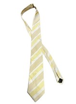 Sean John Mens Stripe Yellow Necktie Silk Classic Neck Tie 58x3.75 - £7.83 GBP