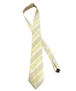 Sean John Mens Stripe Yellow Necktie Silk Classic Neck Tie 58x3.75 - $13.57 CAD