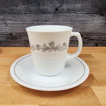 Corelle Corning Ribbon Bouquet Coffee Cup and Saucer Set of 4 Mugs - £18.62 GBP
