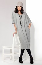 Dress Wear To Work Kaftan Wool Jersey Pocket Made In Europe Free Style One Size - £119.10 GBP