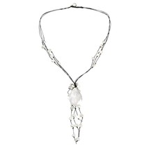 Tropical White Petal Mother of Pearl and Pearl Tassel Necklace - £9.40 GBP