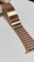 24K Rose Gold 42 44 45 49 Satin Link Band For Apple Watch Custom BAND ONLY - £644.72 GBP