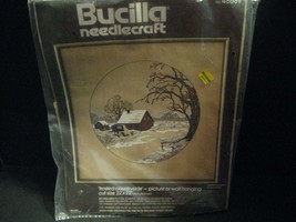 NIP 22 x 22&quot; Bucilla Crewel Embroidery Kit Frosted Countryside Barn Farm... - $44.54