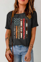 American Flag Print Black Graphic Tee - $21.47