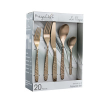 MegaChef La Vague 20 Piece Flatware Utensil Set, Stainless Steel Silverw... - $1,573.59 MXN