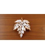 Signed Trifari Maple Leaf Brooch, Autumn Winter Mid-Century Jewelry - $34.64